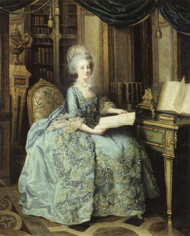 Lie Louis Perin-Salbreux Portrait of Marie Antoinette Sweden oil painting art